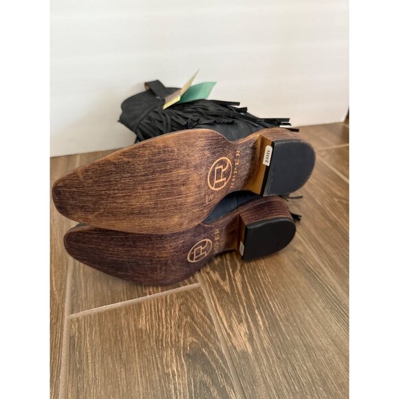 New Roper Rickrack Women's size 7.5 Fringed black Cowboy Western boots - Picture 5 of 6